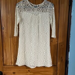 Elegant Lace Dress in Cream